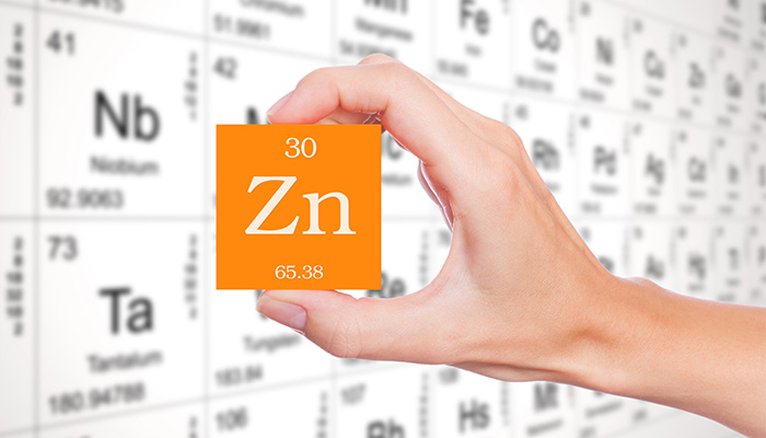 Zinc tile from periodic table