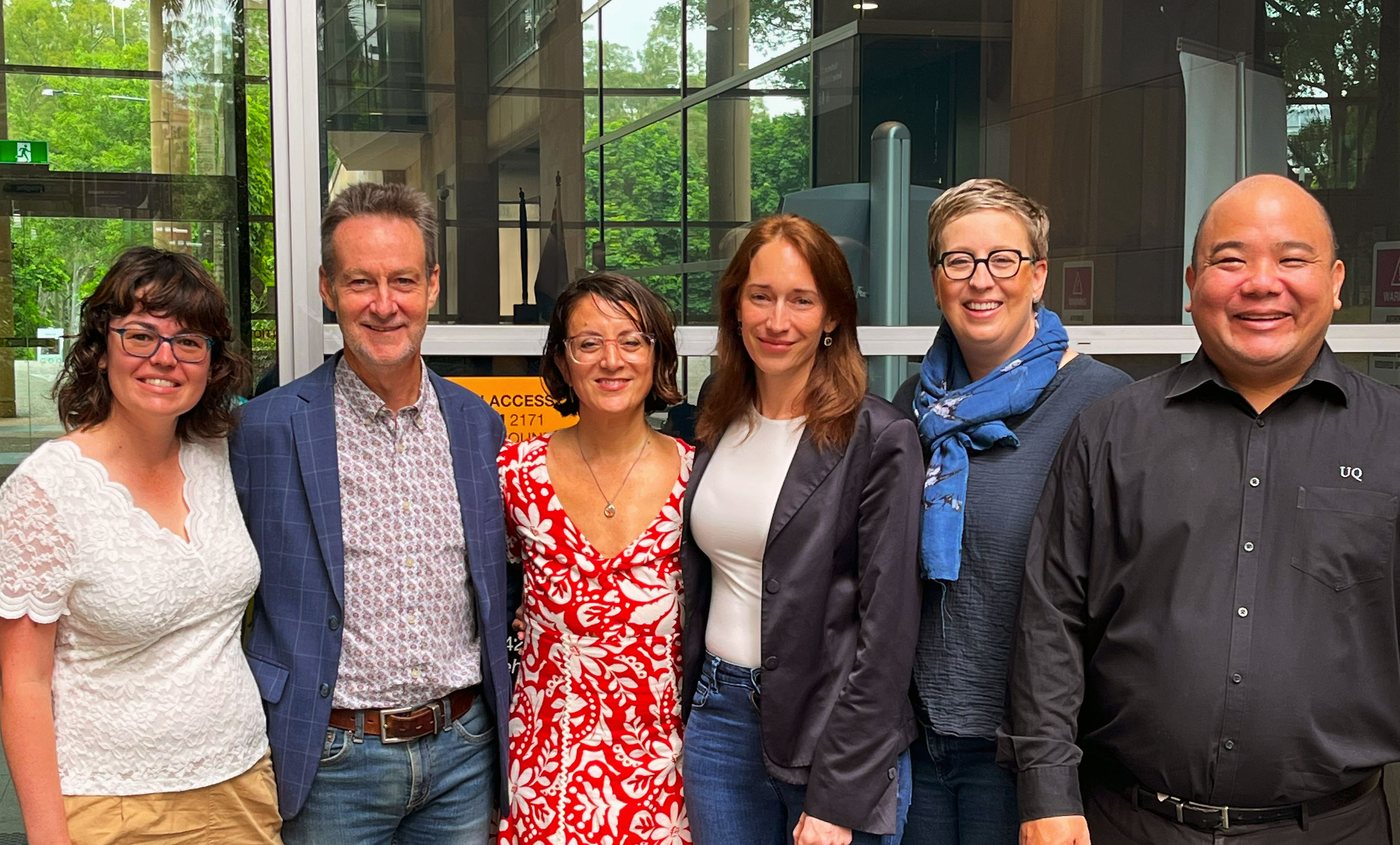 IMB researchers and staff outside the IMB Building.
