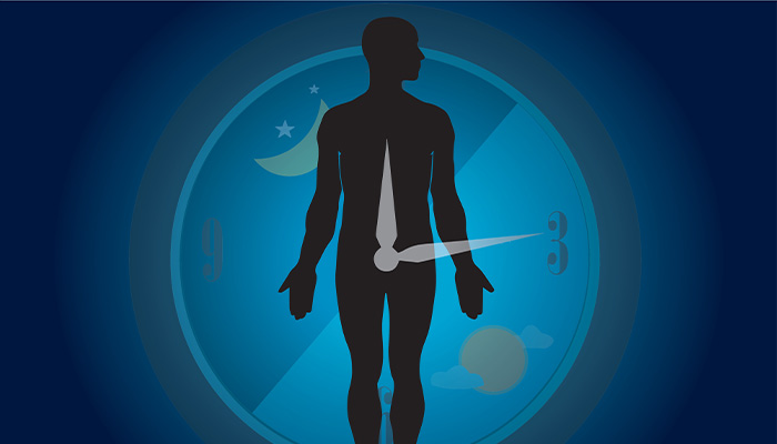 silhouette of person with clock on their body