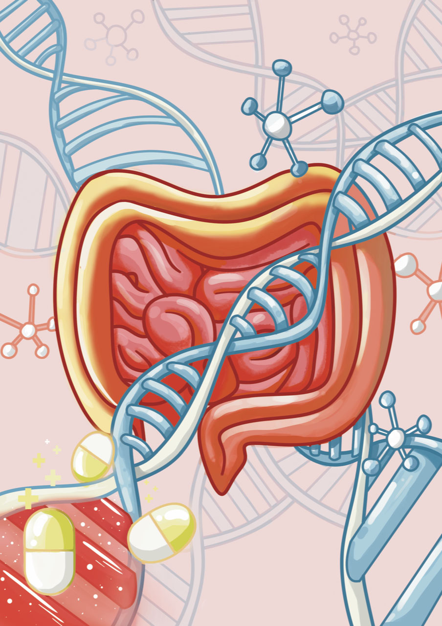 Intestine and genetics artwork