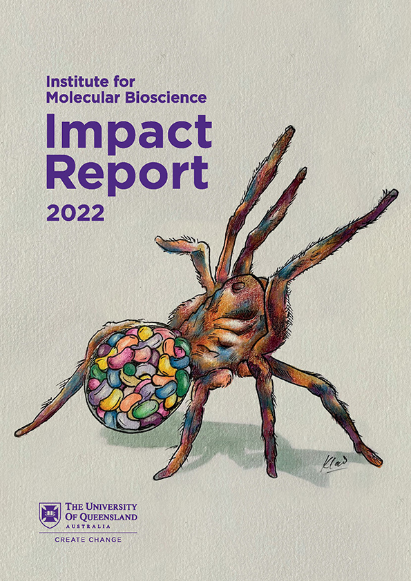 Cover of 2022 report - a drawing of a spider with tablets in its abdomen