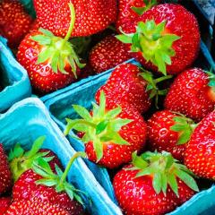 Strawberries in punnets