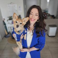 Laura Terry pictured with her pet dog