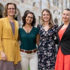 Homeward Bound adventurers, from left, Dr Anna Vinkhuyzen, Bianca Das, Dr Emma Kennedy and Hana Starobova.