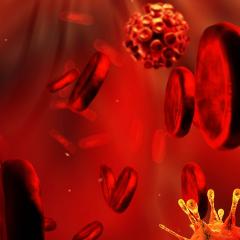  3d illustration of virus and bacteria cells infecting human body.