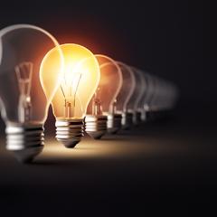 Light bulbs representing NHMRC Ideas grants 